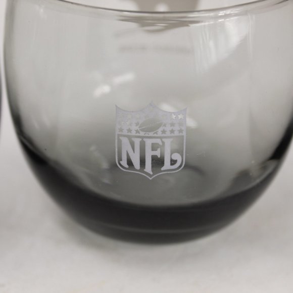 Mid Century Chicago Bears Smoky Roly Poly Glasses Set of 6 - Picture 6 of 7